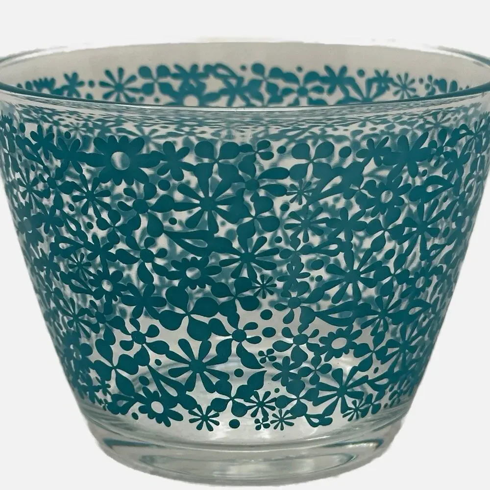 Vintage IKEA Ideel Daisy Print Clear Berry Bowl Made in France